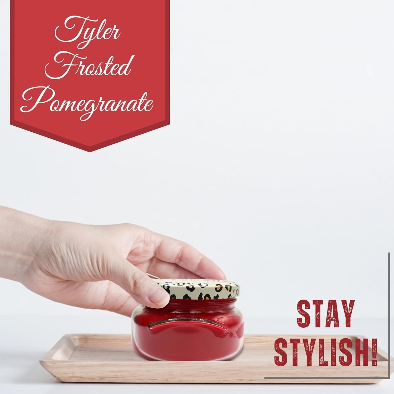 Tyler Candle Company Frosted Pomegranate Wax Scented Candle in a Jar - 11 oz