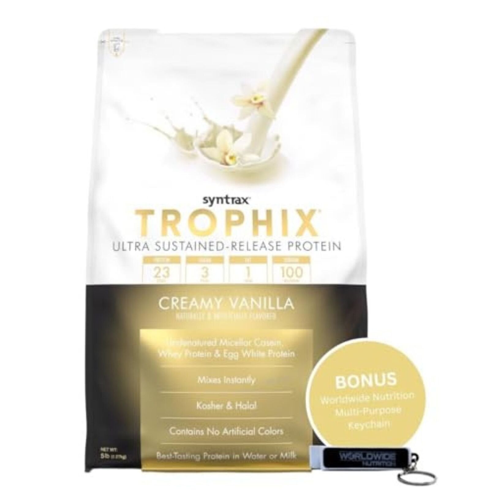 Syntrax Trophix Ultra Sustained - Release Flavored Undernatured Casein Protein Powder - Instant Mix Whey Protein - Pack of 1