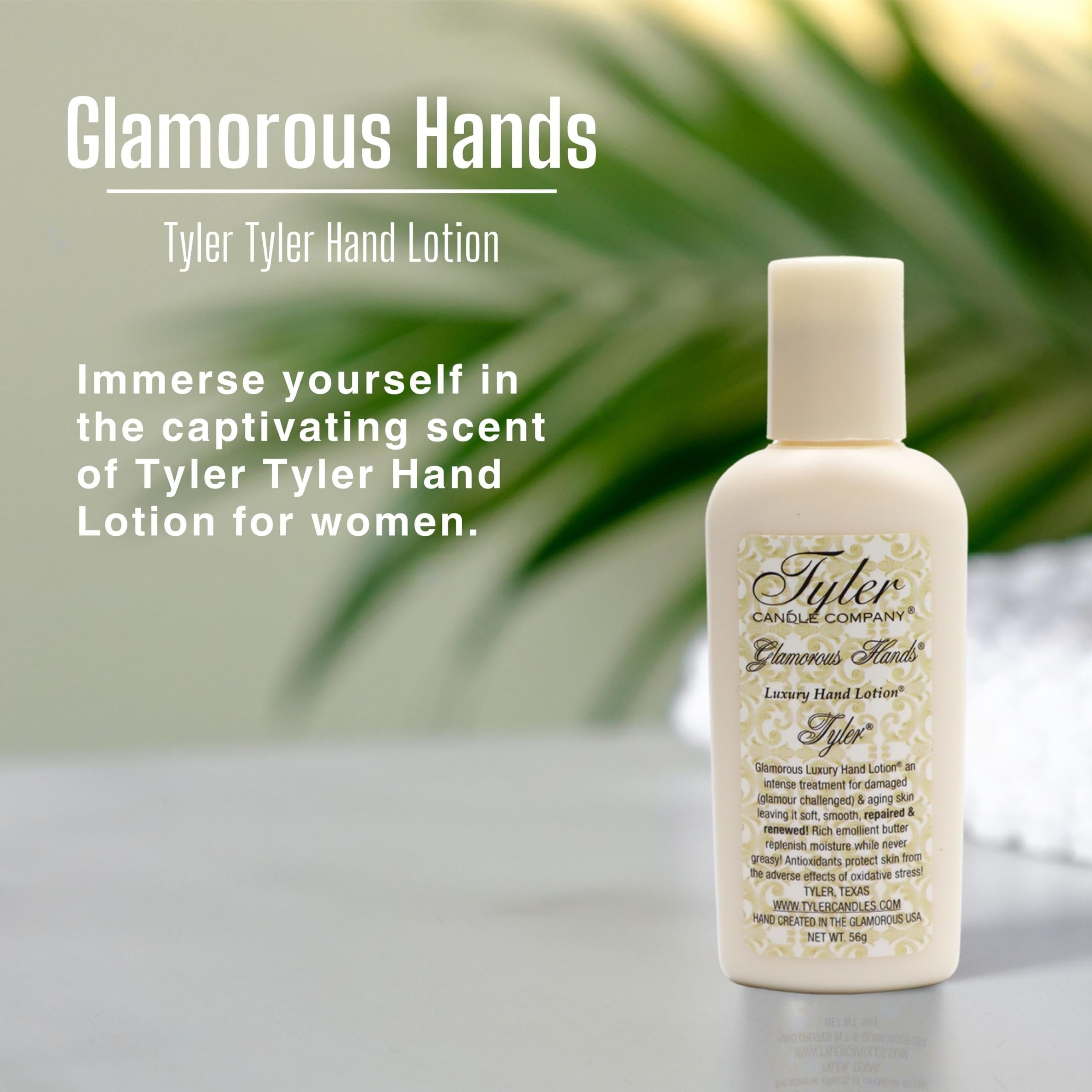 Tyler Hand Lotion - Tyler Scented and Small Hand Cream For Dry Hands with Moisture-Boosting Skin - 2 Oz Travel Size Luxury Hand Lotion and Multi-Purpose Key Chain