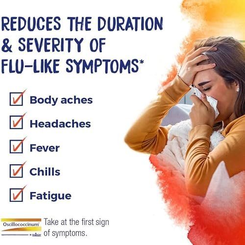Boiron Oscillococcinum for Relief from Flu-Like Symptoms of Body Aches, Headache, Fever, Chills, and Fatigue - 30 Count and Keychain