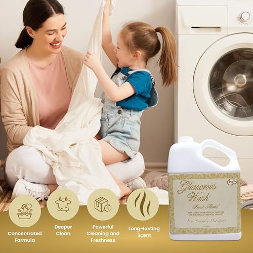 Tyler Candle Company Glamorous Wash French Market Fine Laundry Liquid Detergent - Hand and Machine-Washable - 3.78L (1Gal) - Pack of 1 with Multi-Purpose Key Chain