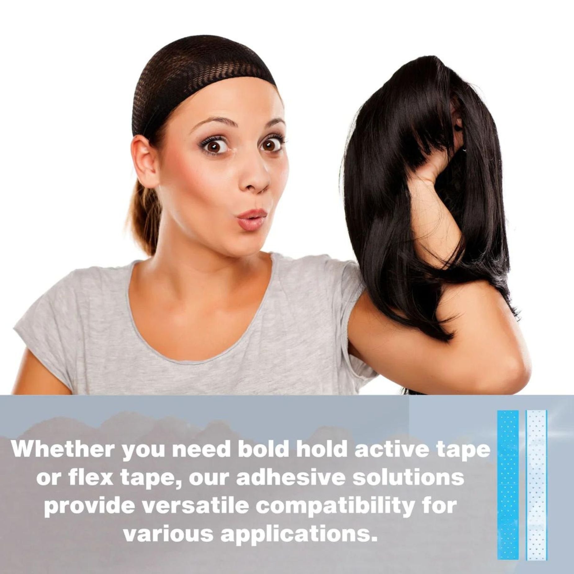 Vapon Topstick Blue HP - Double Sided Tape for Lace Wigs, Toupees, and Hair Extensions- 100 Sheets