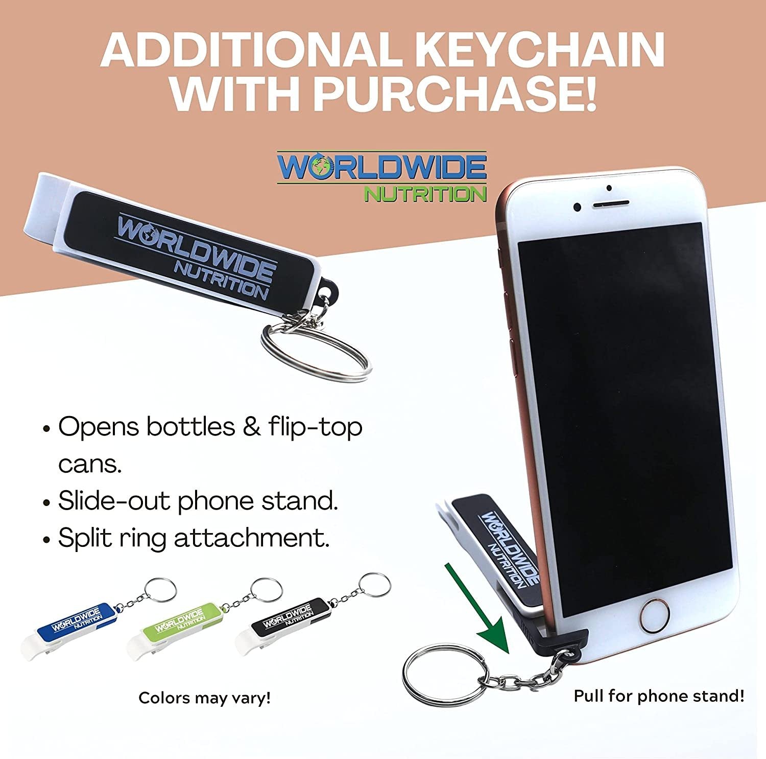 Tyler Candle Company 40 oz Mediterranean Fig Scented Candle | 4 Wick Large Candle | 220 Hr Burn | Decorative Candles | Home Decor Gift for Women & Men w Worldwide Nutrition Multi Purpose Key Chain