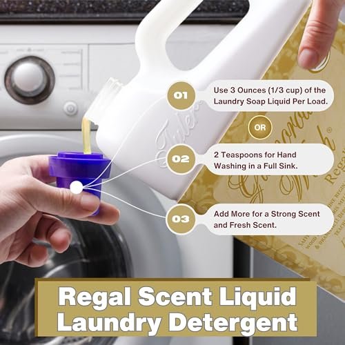 Tyler Candle Company Glamorous Wash Regal Scent Fine Laundry Liquid Detergent - Hand and Machine-Washable - 3.78L (1Gallon) - Pack of 1 with Multi-Purpose Keychain