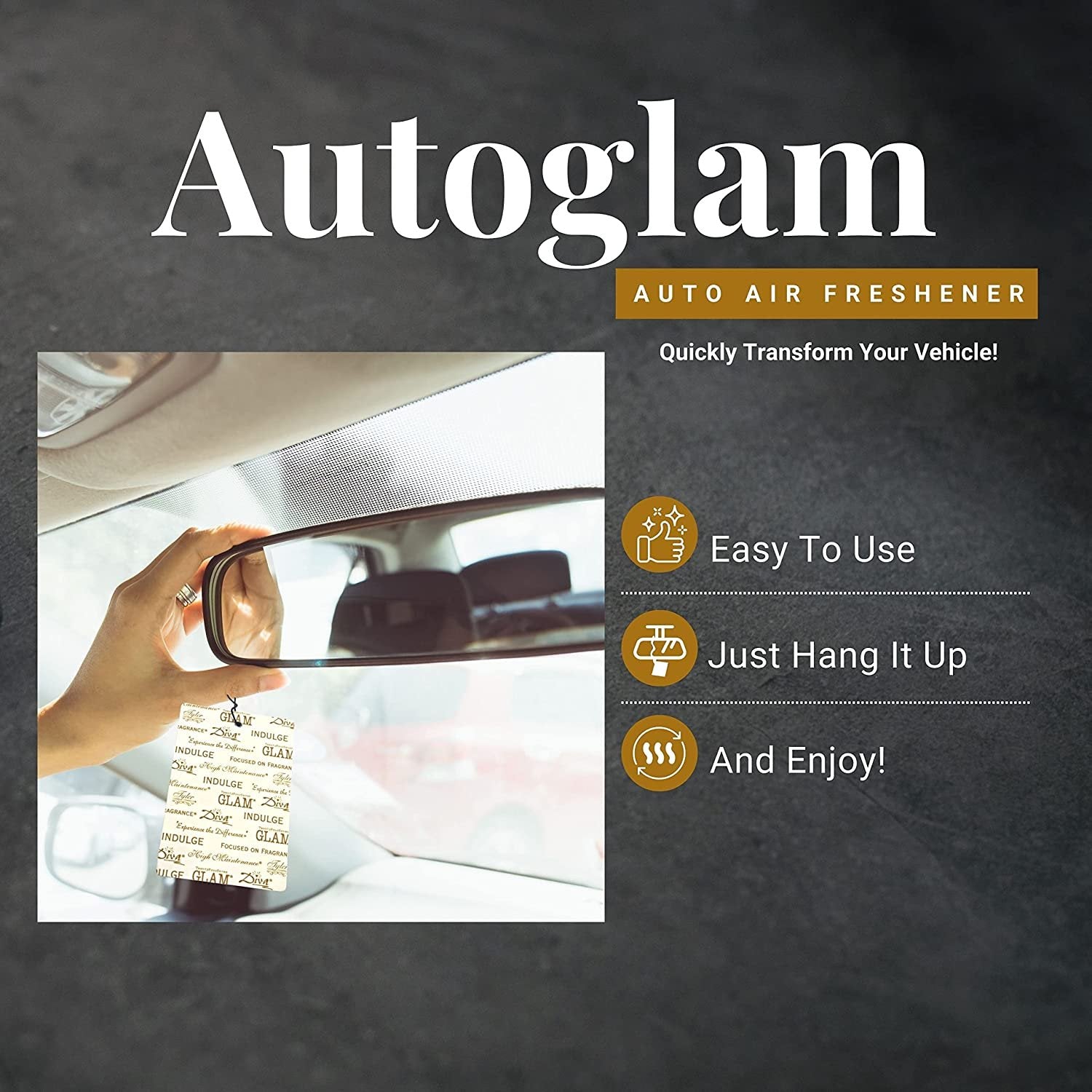 Tyler Candle Company AutoGlam Car Air Fresheners - Tyler Scent Car Fresheners | Car Odor Eliminator Air Refresher | Car Accessories - Pack of 3 w Worldwide Nutrition Multi Purpose Key Chain