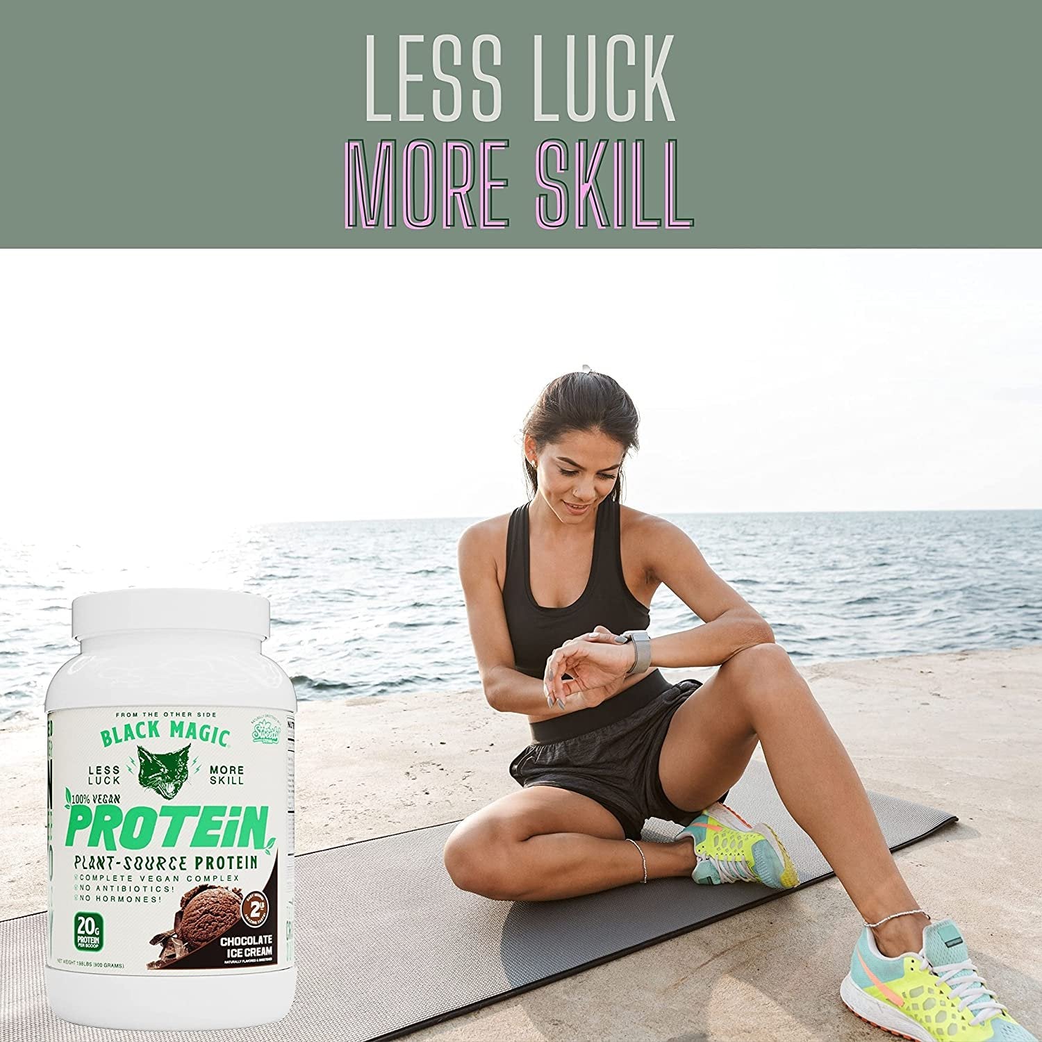 Black Magic Multi-Source Protein - Whey, Egg, and Casein Complex with Enzymes & MCT Powder - Pre Workout and Post Workout - Honey Grahms Protein Powder - 24g Protein - 2 LB with Bonus Key Chain