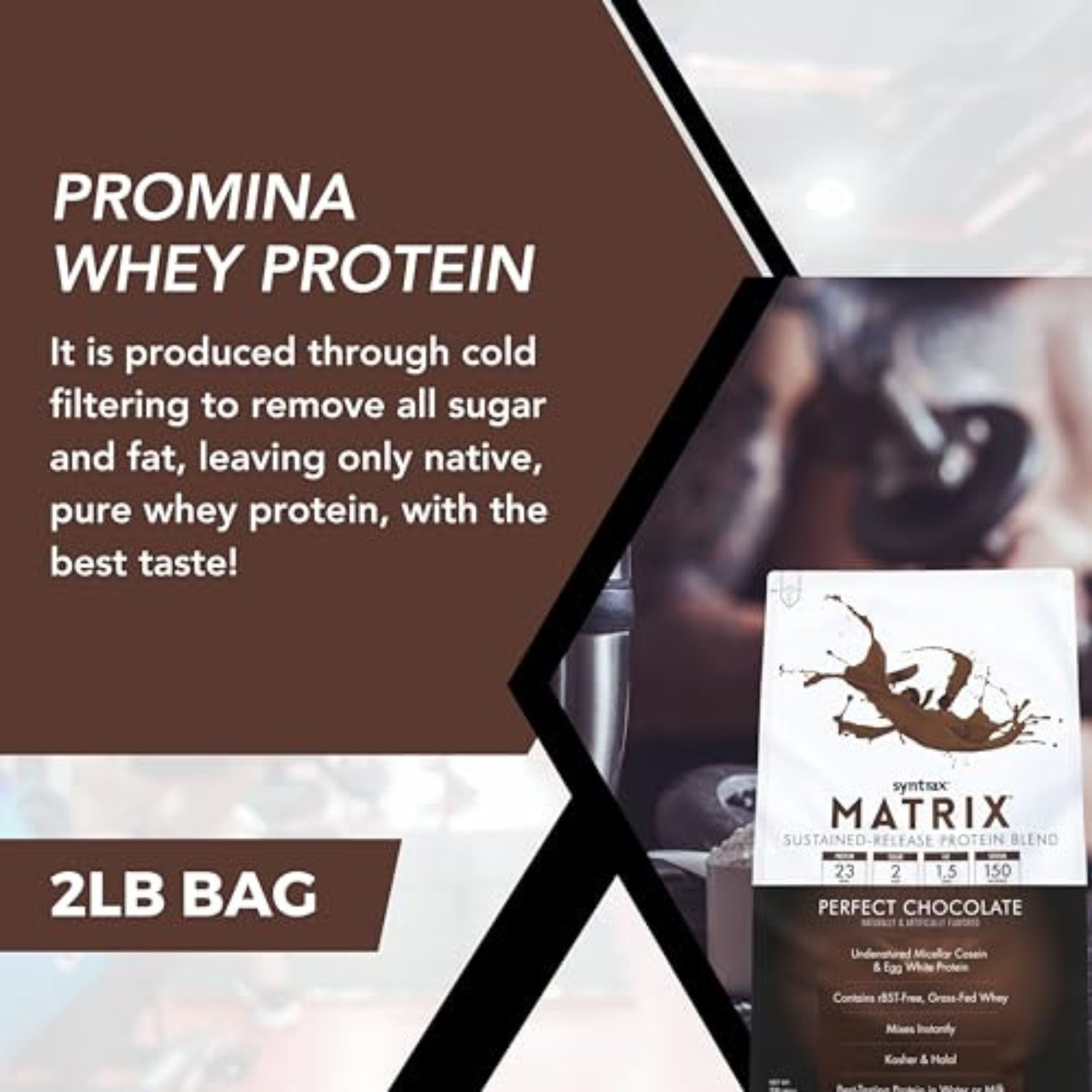 Syntrax Matrix Perfect Chocolate Whey Casein Blend Protein Powder - Instant Mix High Protein Powder 2lb Kosher and Halal Whey Protein with Worldwide Nutrition Keychain