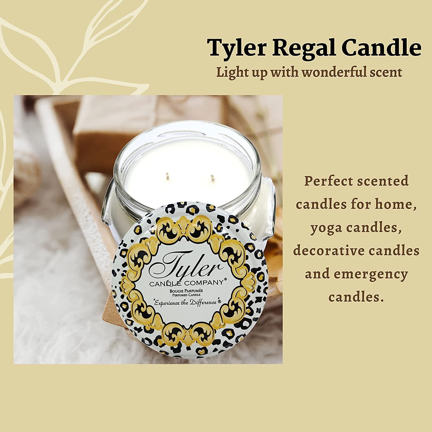 Tyler Candle Company Regal Jar Candle - Luxurious Scented Candle with Essential Oils - Long Burning Candles 50-60 Hours - Large Candle 11 oz with Worldwide Nutrition Multi Purpose Key Chain