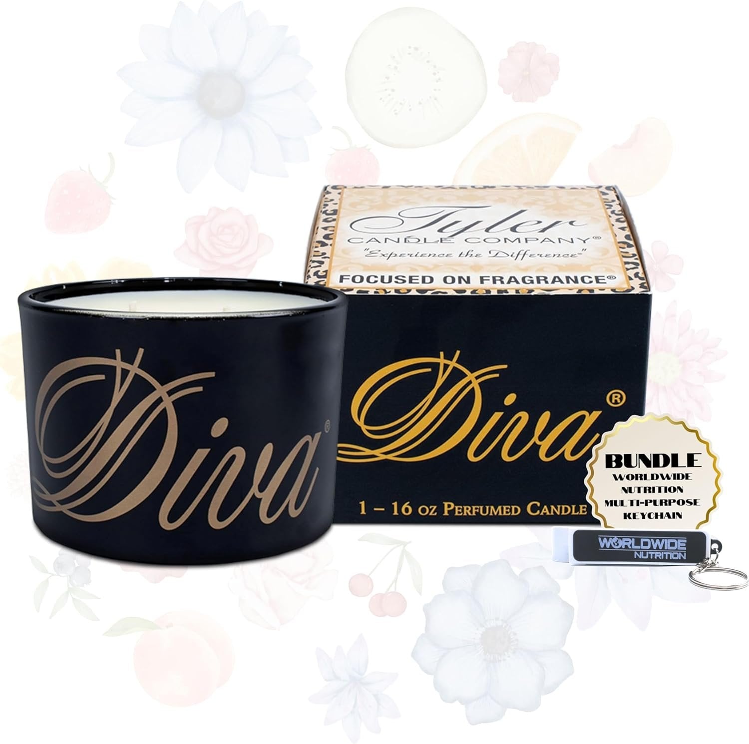 Tyler Candle Company Diva Scented Candle - Stature Mossy Black - Limited Edition - 16oz - Burn Time Up to 75 hrs