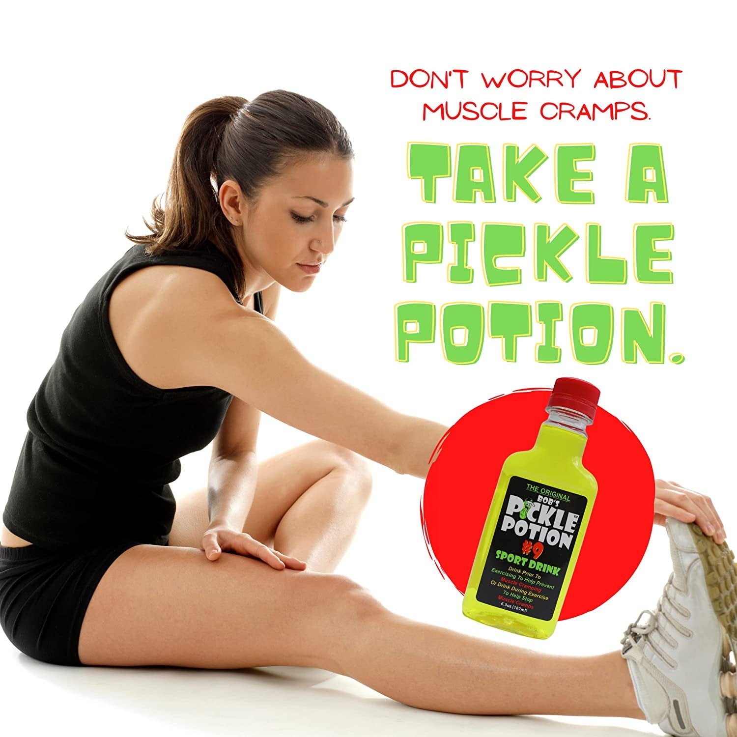 Bob's Pickle Potion 9 Sports Drinks - Electrolyte Hydration Drink - 6.3 oz - with Key Chain