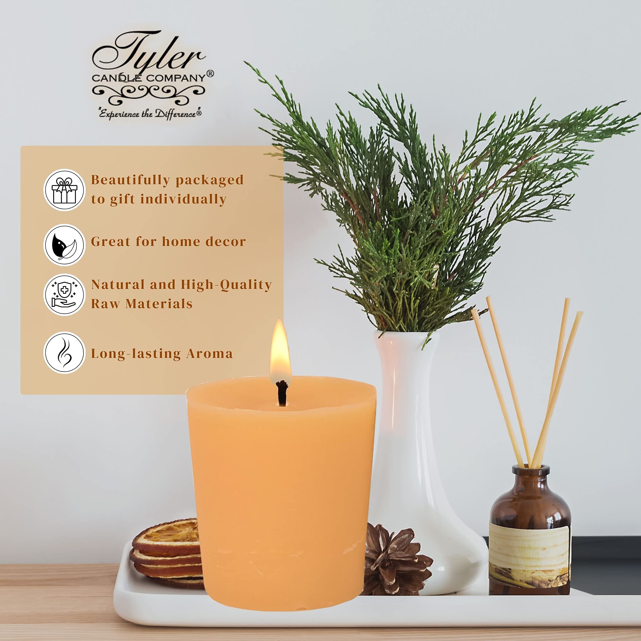 Tyler Candle Company Trophy Votive Candles - Luxury Scented Candle with Essential Oils - 16 Pack of 2 oz Small Candles with 15 Hour Burn Time Each - with Bonus Key Chain