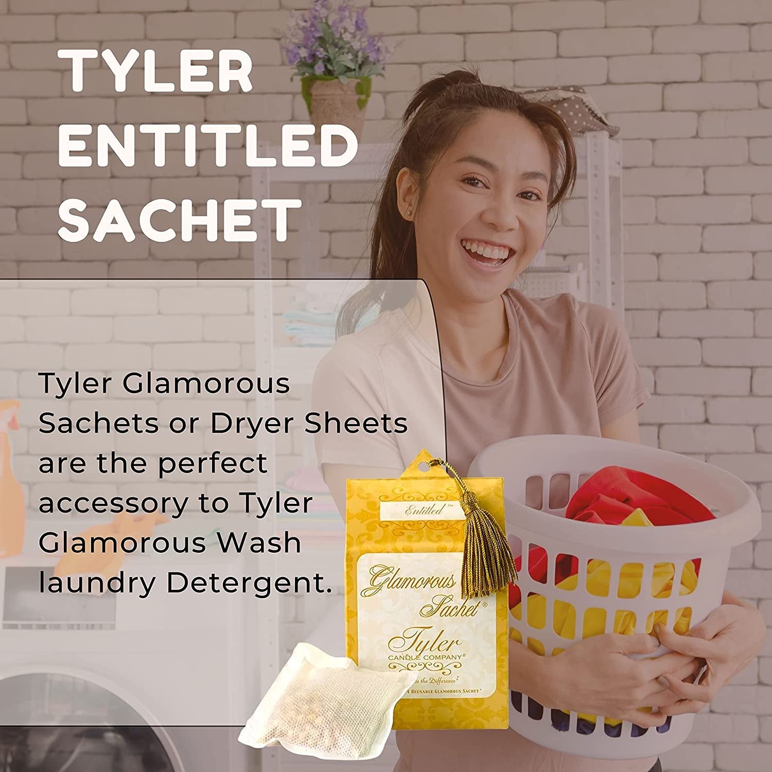 Tyler Candle Company Entitled Dryer Sheet Sachets - Glamorous Reusable Dryer Sheets - Sachets for Drawers and Closets - 1 Pack, 4 Sachets, Dryer, Home, or Personal Sachet, with Bonus Key Chain