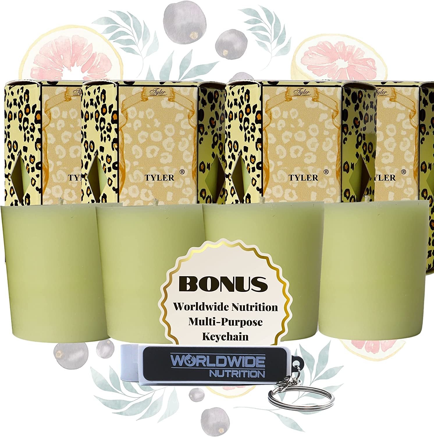 Tyler Candle Company Tyler Scent Votive Candles - Luxury Scented Candle with Essential Oils - 4 Pack of 2 oz Small Candles with 15 Hour Burn Time Each - with Bonus Key Chain