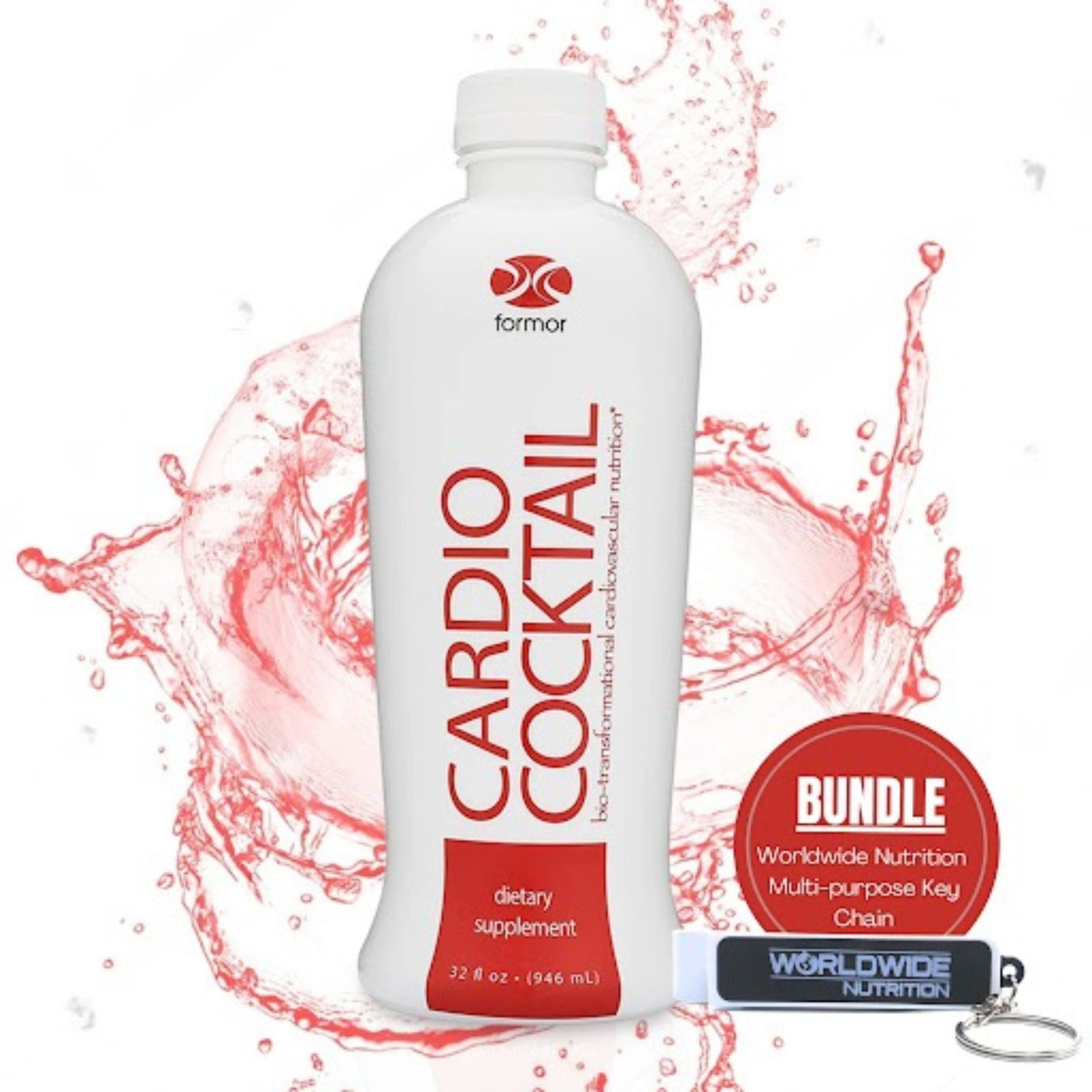 Formor Cardio Cocktail Nitric Oxide Booster with L Arginine L Citrulline Supplement - 1 Count, 32 oz - with Keychain