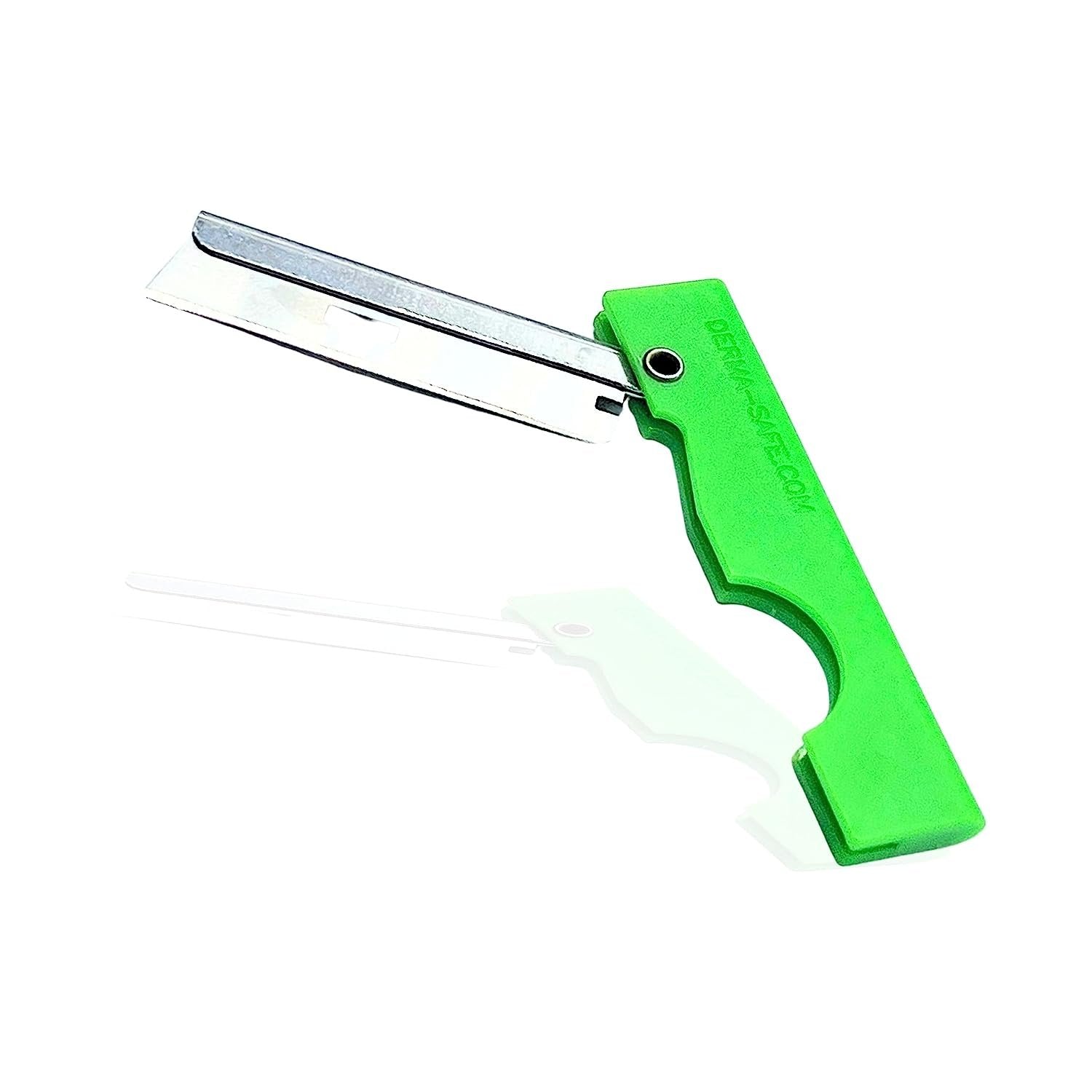 Derma-Safe Folding Utility Razor (10-Pack) for Survival and First Aid Kits - Mini Pocket Razor Blade, Folding Scalpel, (Green) with Bonus Multi-Purpose Worldwide Nutrition Key Chain