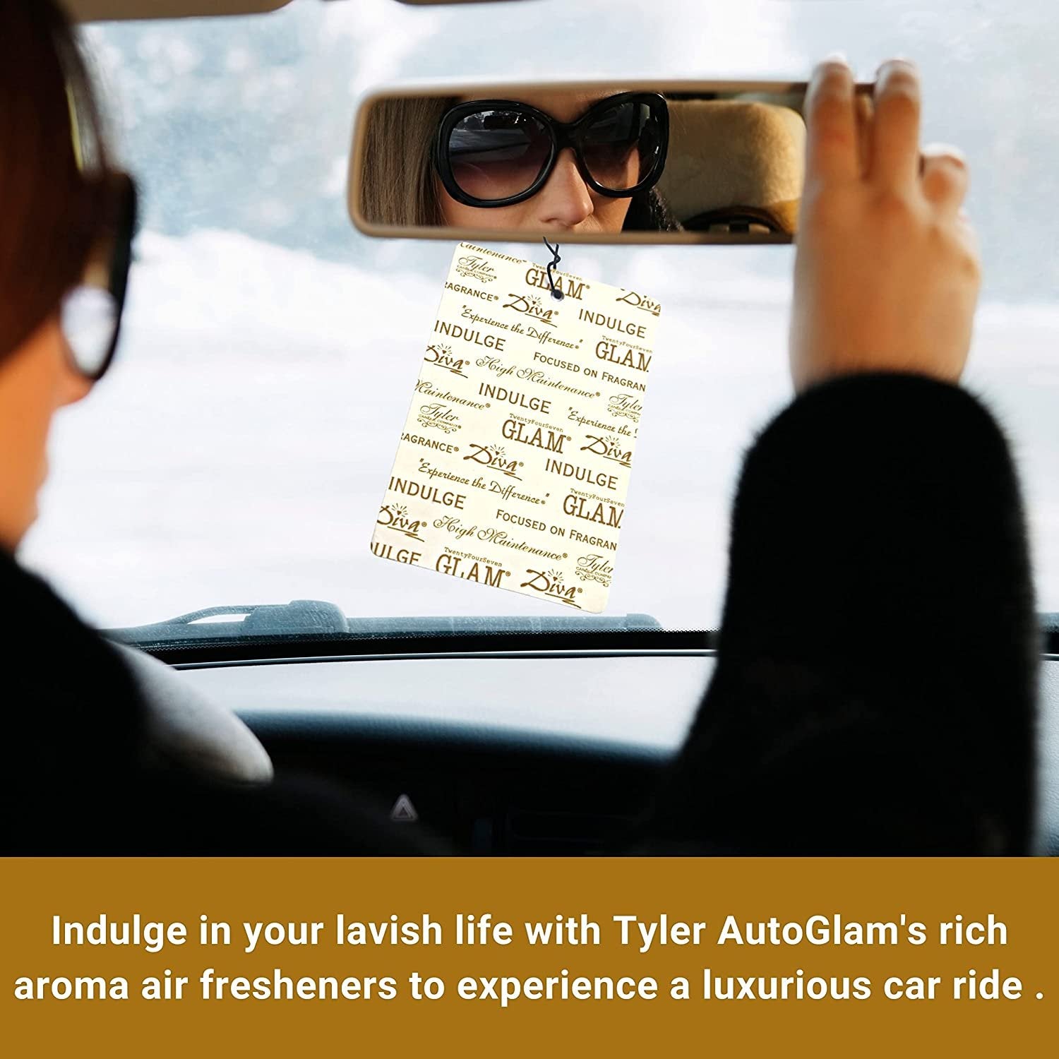 Tyler Candle Company AutoGlam Car Air Fresheners - Tyler Scent Car Fresheners | Car Odor Eliminator Air Refresher | Car Accessories - Pack of 3 w Worldwide Nutrition Multi Purpose Key Chain