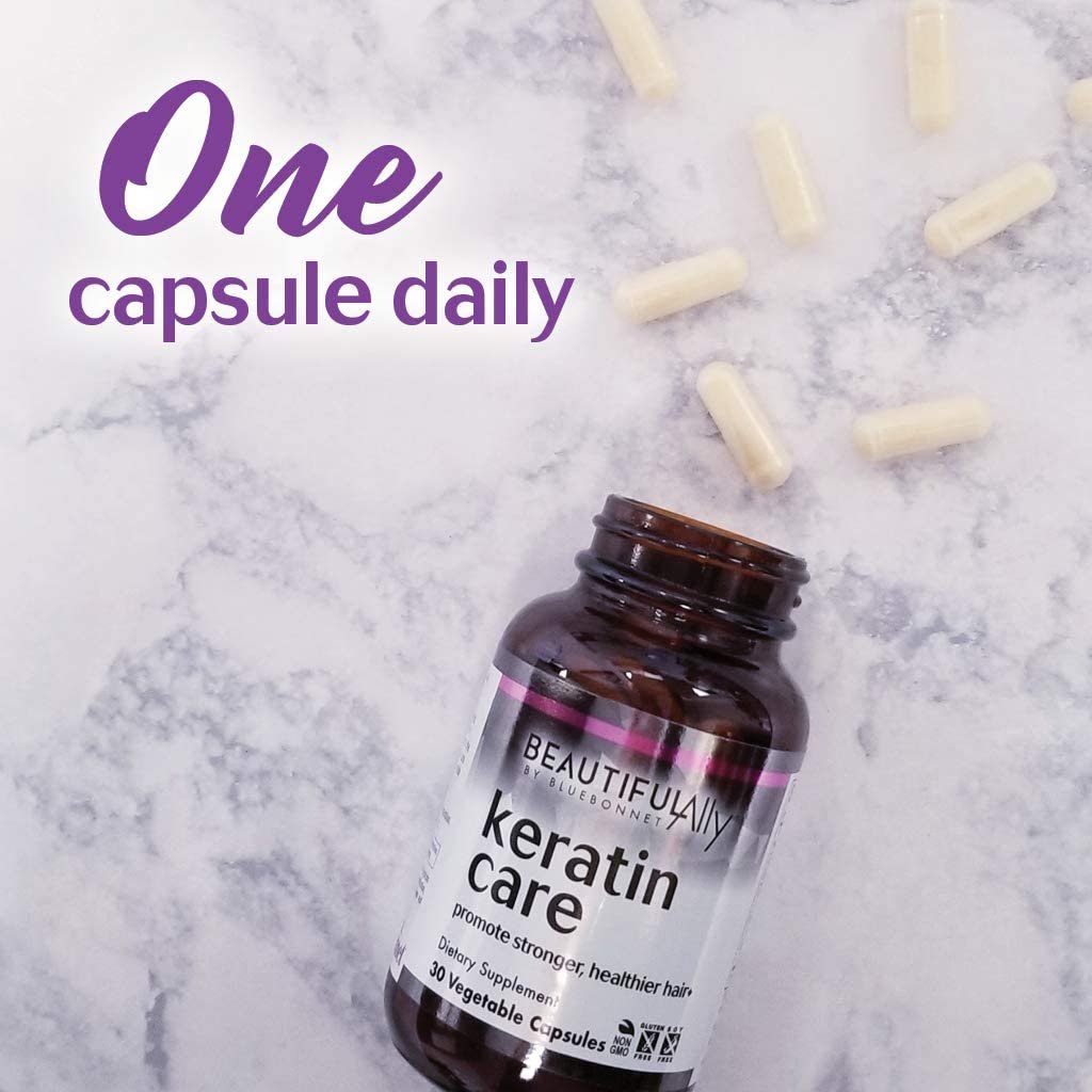 Bluebonnet Nutrition Beautiful Ally Keratin Care, Beauty Nutrient, Best for Hair, Strengthen and Revitalize Hair*, Non GMO, Gluten Free, Soy Free, Milk Free, 30 Vegetable Capsules, 30 Servings