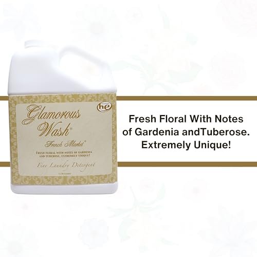 Tyler Candle Company Glamorous Wash French Market Fine Laundry Liquid Detergent - Hand and Machine-Washable - 3.78L (1Gal) - Pack of 1 with Multi-Purpose Key Chain