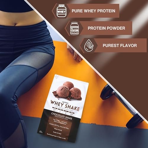 Syntrax Whey Shake The Gold Standard, 2lbs - Chocolate Shake - Muscle Support - Pack of 1 with Keychain