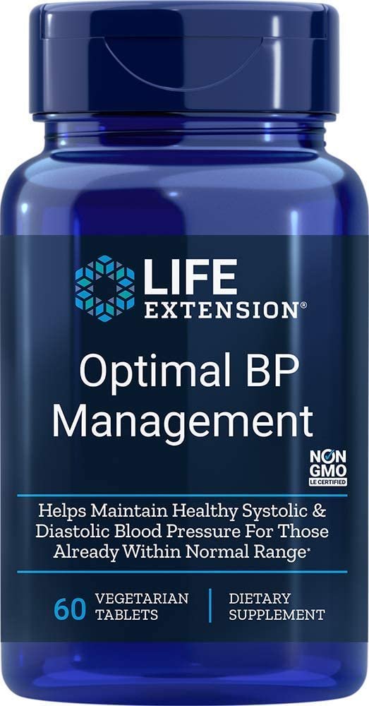 Life Extension Optimal BP Management Supports Already-Healthy Blood Pressure - Pomegranate & Grapeseed Extracts - 60 Vegetarian Tablets