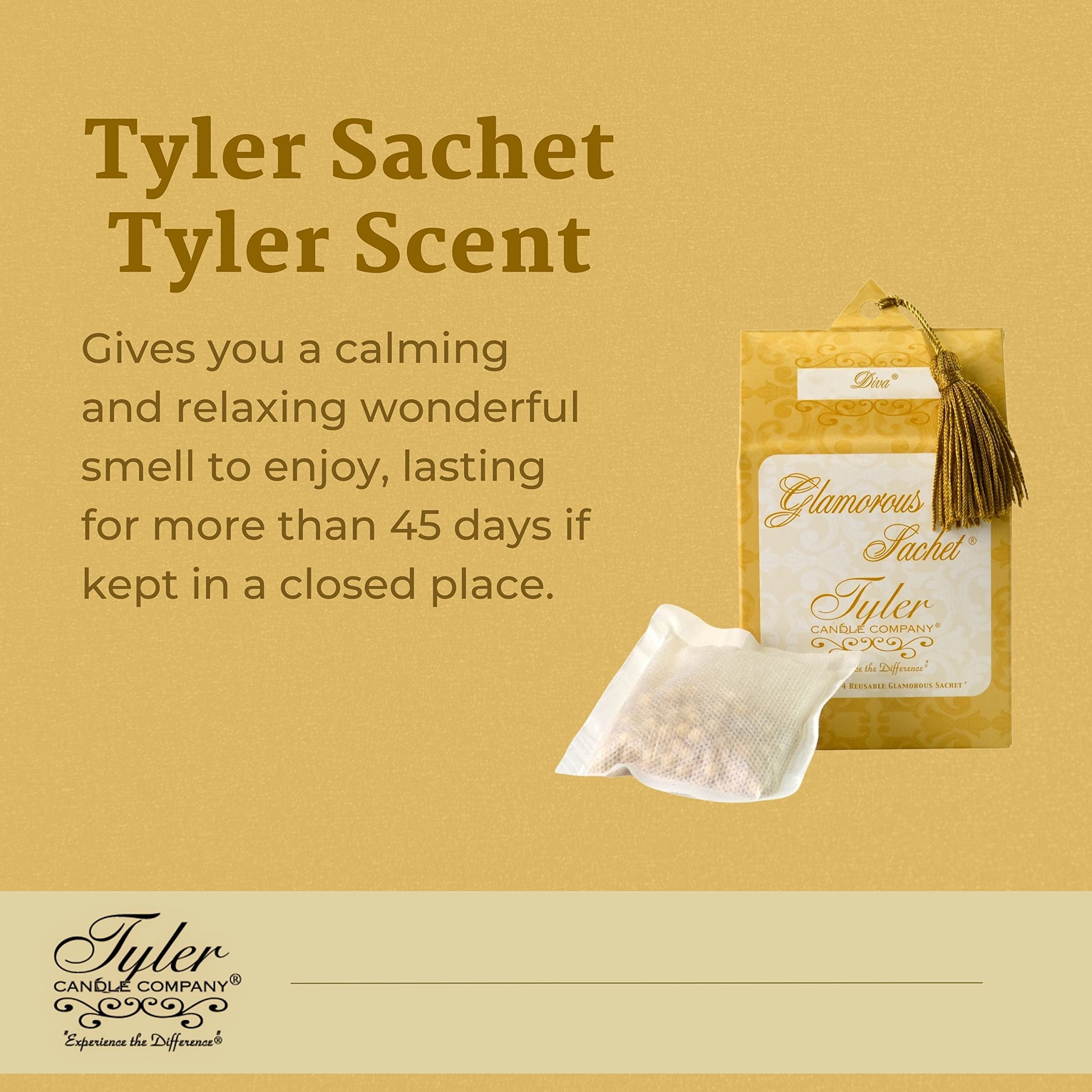Tyler Candle Company Diva Dryer Sheet Sachets - Glamorous Reusable Dryer Sheets - Sachets for Drawers and Closets - 2 Pack of 4 Sachets, Dryer, Home, or Personal Sachet, with Bonus Key Chain
