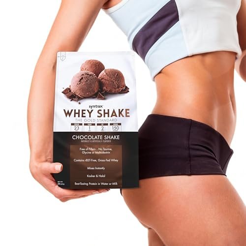 Syntrax Whey Shake The Gold Standard, 2lbs - Chocolate Shake - Muscle Support - Pack of 1 with Keychain