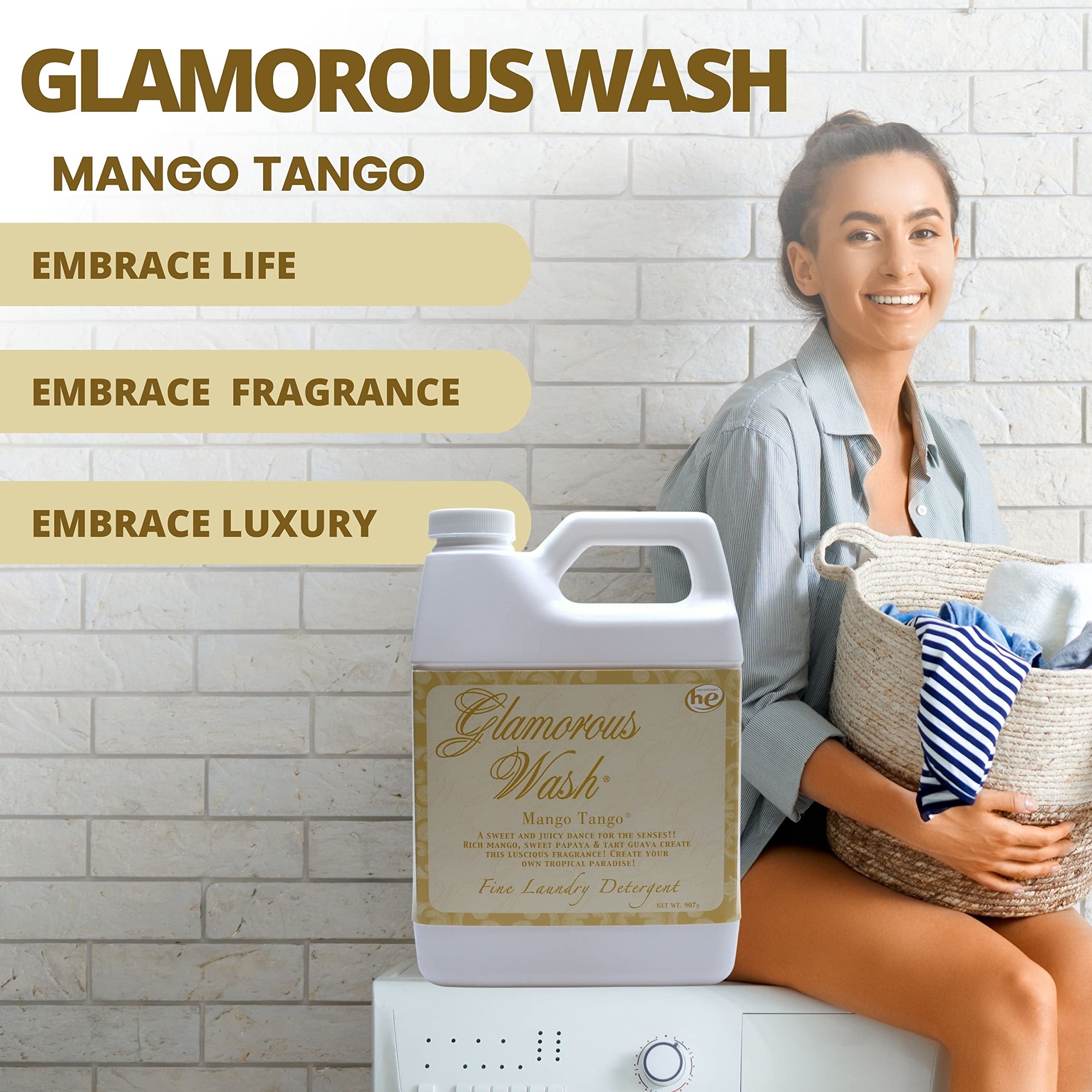 Tyler Candle Company Glamorous Wash Mango Tango Laundry Detergent - Luxury Liquid Laundry Detergent - Hand and Machine Washable - 32 oz (907 g) with Worldwide Nutrition Multi Purpose Key Chain