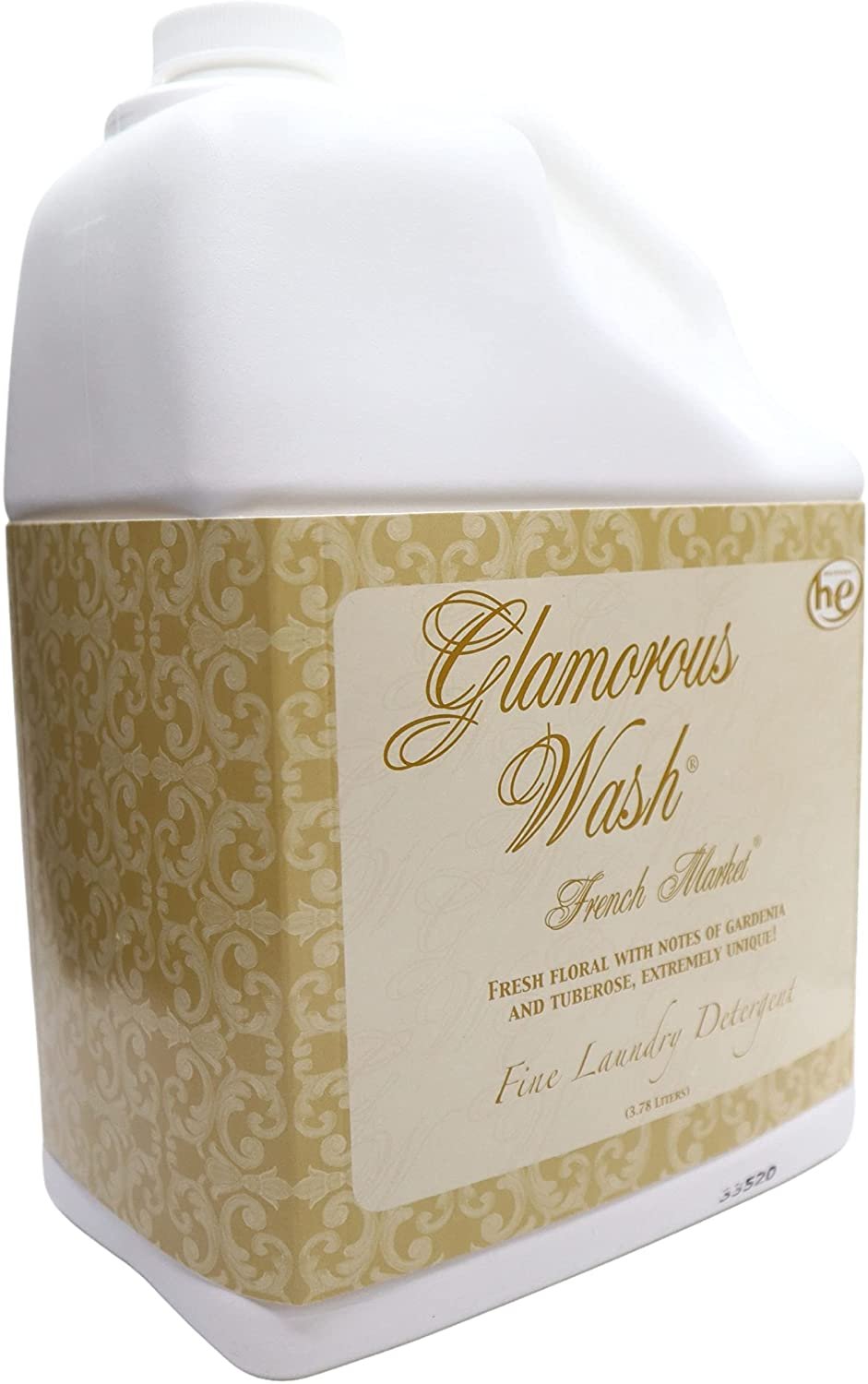 Tyler Candle Company Glamorous Wash French Market Scent Fine Laundry Liquid Detergent - Liquid Laundry Detergent Designed for Clothing - Hand and Machine Washable - 3.78L (1Gal) Container
