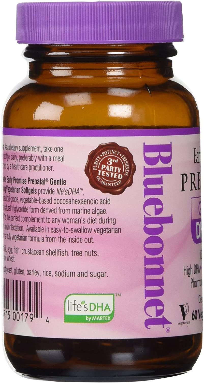 BlueBonnet Early Promise Prenatal Gentle DHA 200 mg Vegetable Capsules, 60 Count ('743715001794)