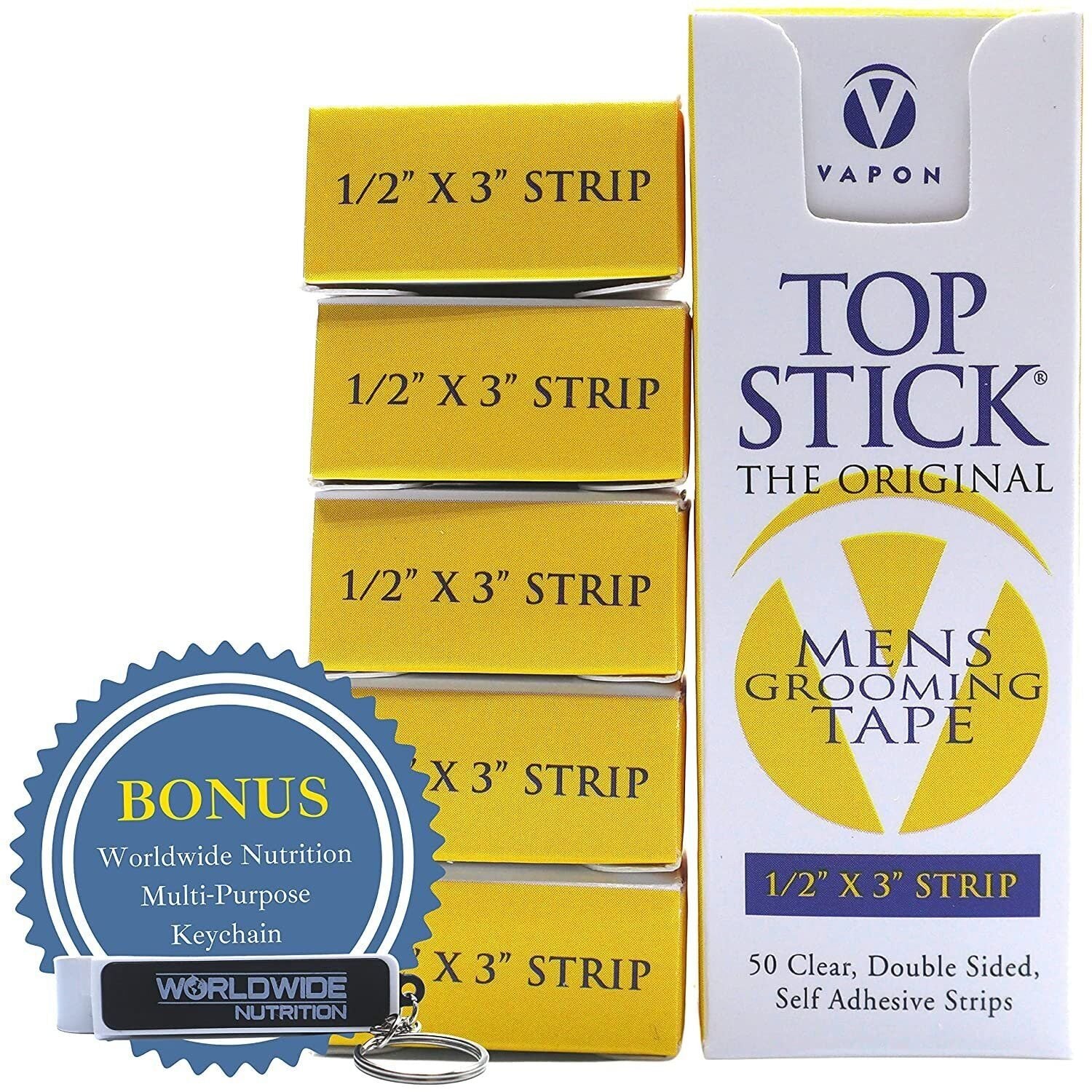 Vapon Topstick The Original Men's Grooming Tape for Toupee or Hairpiece - Clear