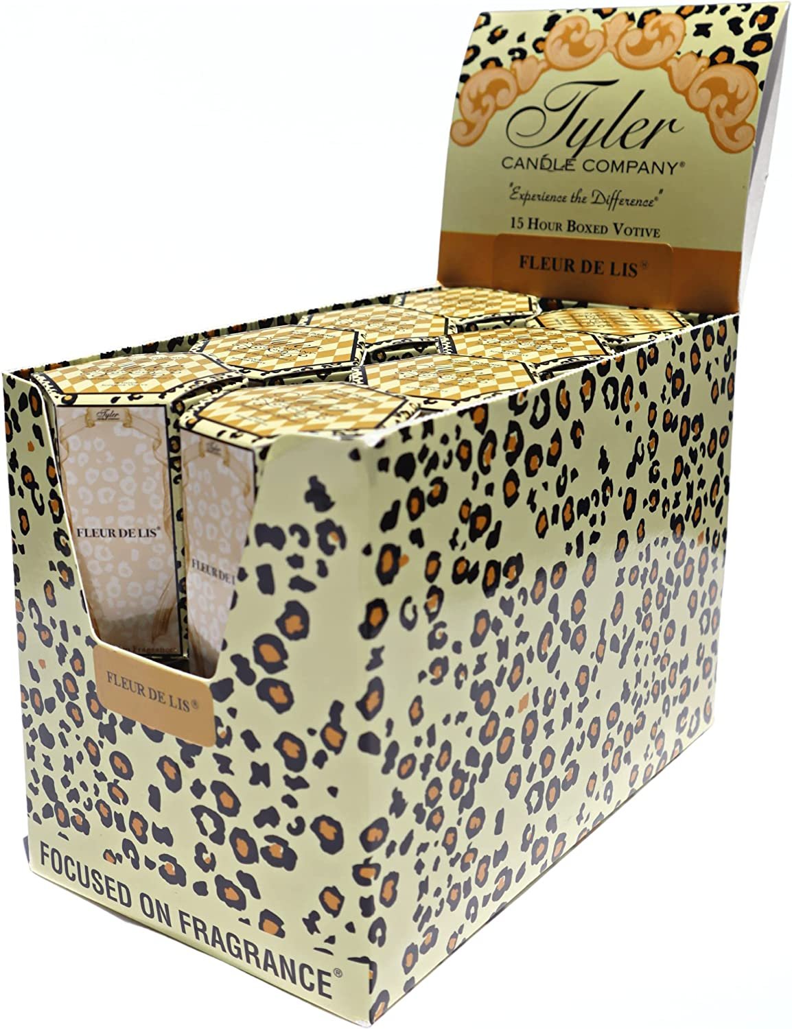 Tyler Candle Company, Fleur De Lis Superior Votive Candles, Ultimate Aromatherapy Experience, Luxury Scented Candle with Essential Oils, Case of 16 Tyler Small Candles, 2 oz and 15 Hr Burn Time Each
