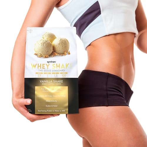 Syntrax Bundle, 2 Items Whey Shake Vanilla Shake, Native Grass-Fed Wholesome Denatured Whey Protein Concentrate with Glutamine Peptides 2 Pounds with Worldwide Nutrition Keychain