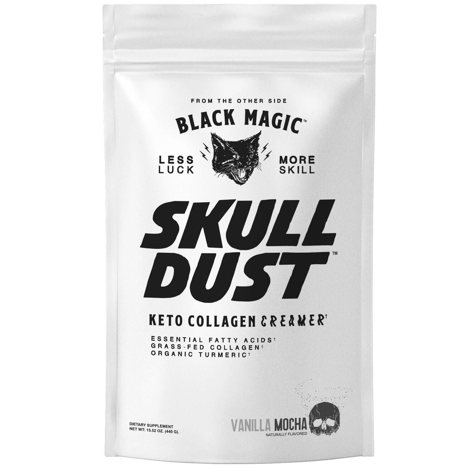 Black Magic Supply Skull Dust Keto Collagen Coffee Creamer - 20 Servings - Vanilla Mocha - 440g