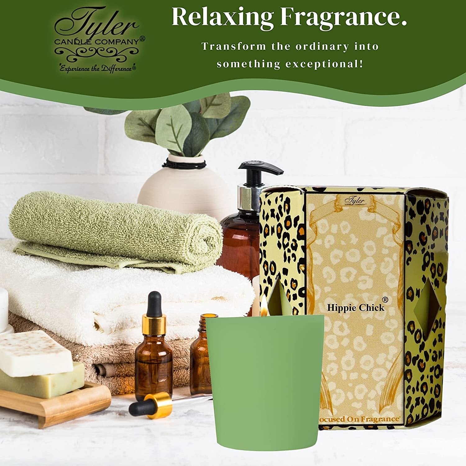 Tyler Candle Company Hippie Chick Votive Candles - Luxury Scented Candle with Essential Oils - 16 Pack of 2 oz Small Candles with 15 Hour Burn Time Each - with Bonus Key Chain