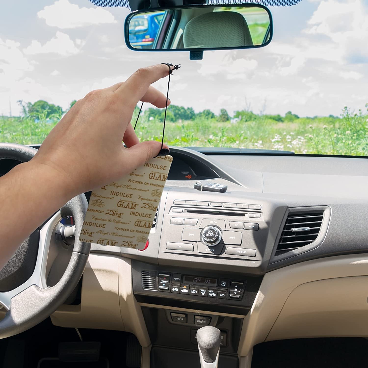 Tyler Candle Company AutoGlam Icon Scented Car Air Fresheners - Luxurious Sandalwood Scented Hanging Air Freshener for Fresh Car Scent and Car Decor - Pack of 6