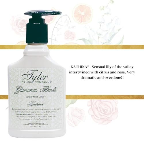 Tyler Kathina Hand Lotion - Scented & Small Hand Cream For Dry Hands w/Moisture-Boosting Skin- 8 Oz Travel Size Luxury Hand Moisturizer & Multi-Purpose Key Chain