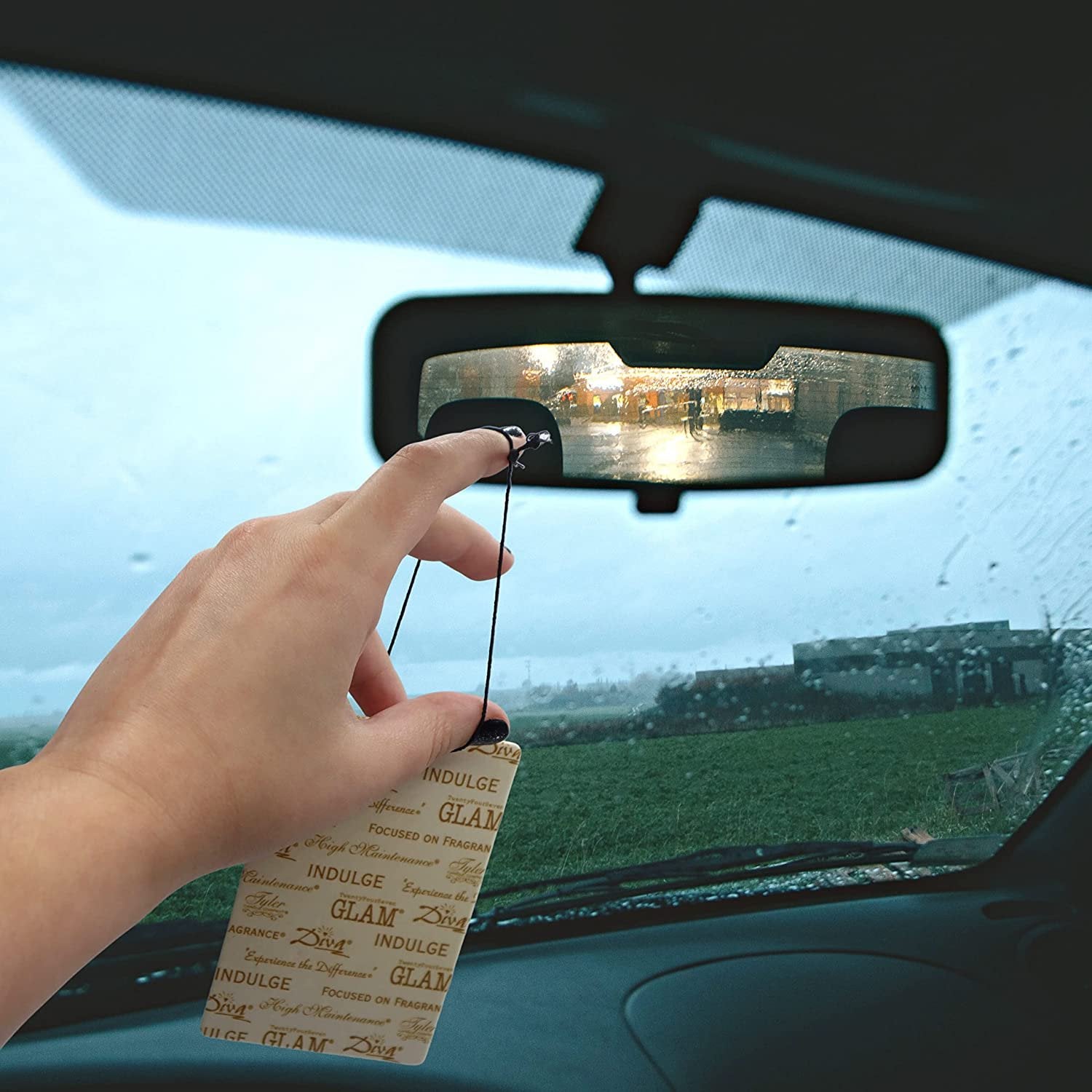 Tyler Candle Company AutoGlam Icon Scented Car Air Fresheners - Luxurious Sandalwood Scented Hanging Sandalwood Air Freshener for Fresh Car Scent and Car Decor - Pack of 3