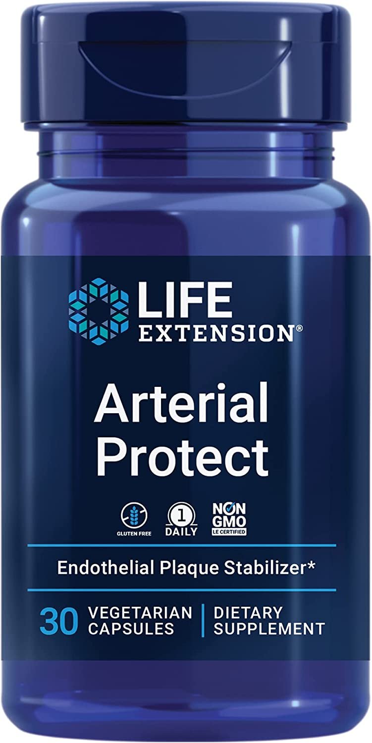 Life Extension Arterial Protect -For Blood Pressure and Vascular Health Support -Gotu Kola and Pycnogenol French Maritime Pine Bark Extracts - Non-GMO, Gluten-Free - 30 Vegetarian Capsules