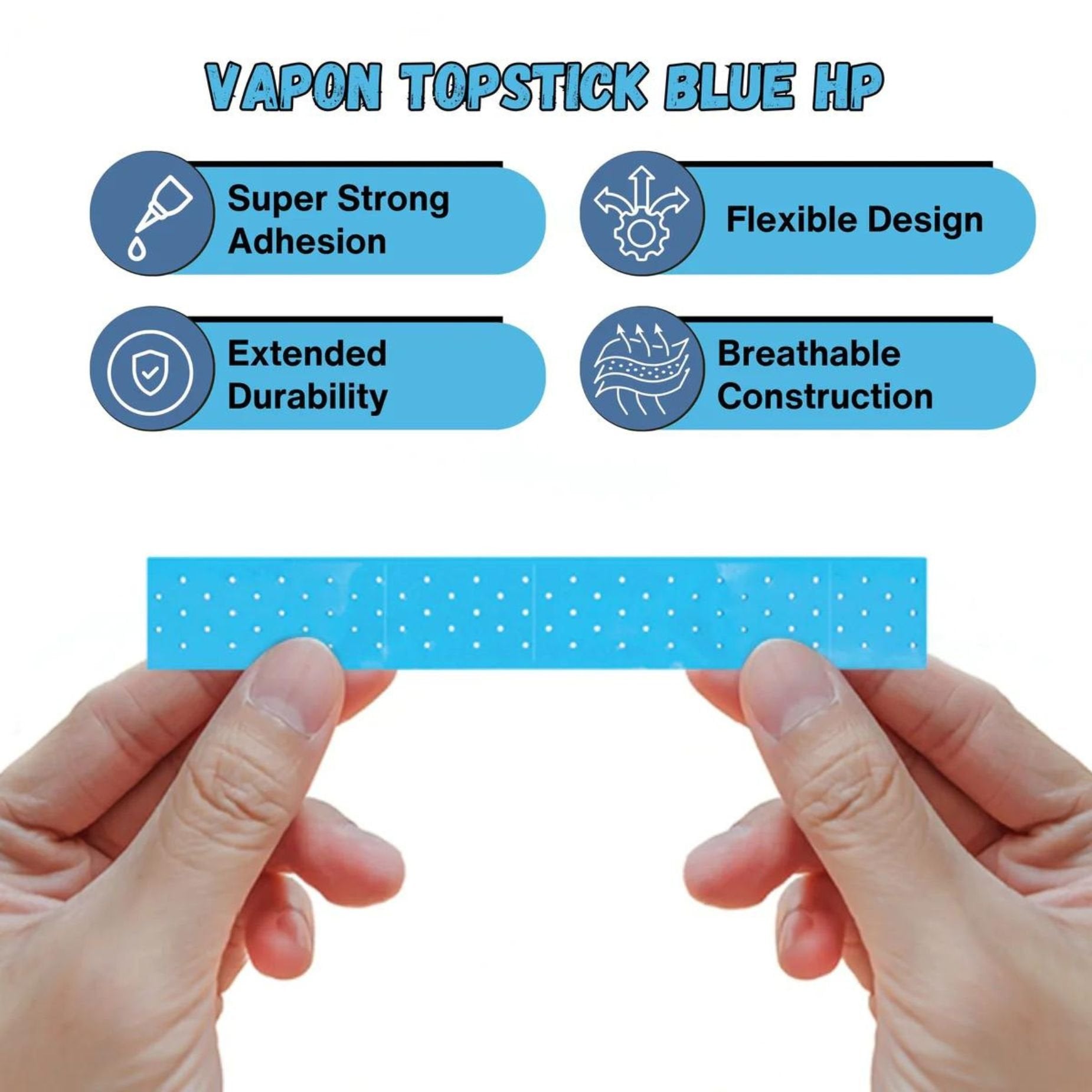 Vapon Topstick Blue HP - Double Sided Tape for Lace Wigs, Toupees, and Hair Extensions- 100 Sheets