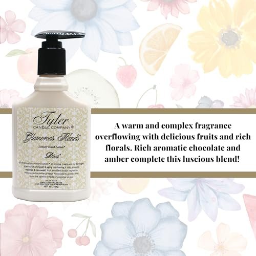 Tyler Diva Hand Lotion - Scented and Small Hand Lotion For Dry Hands with Moisture-Boosting Skin - 8 Oz Travel Size Luxury Hand Lotion with Multi-Purpose Key Chain