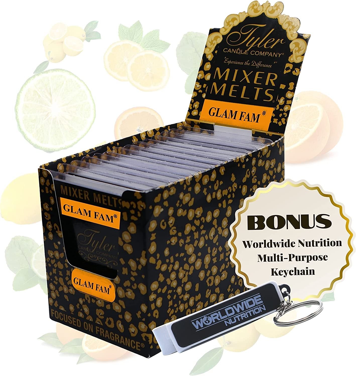 Tyler Candle Company Glam Fam Scent Wax Melts - Soy Wax Scented Mixer Melts with Essential Oils for Wax Warmer - Box of 14, 6 Bars per Melt Multi Purpose Key Chain