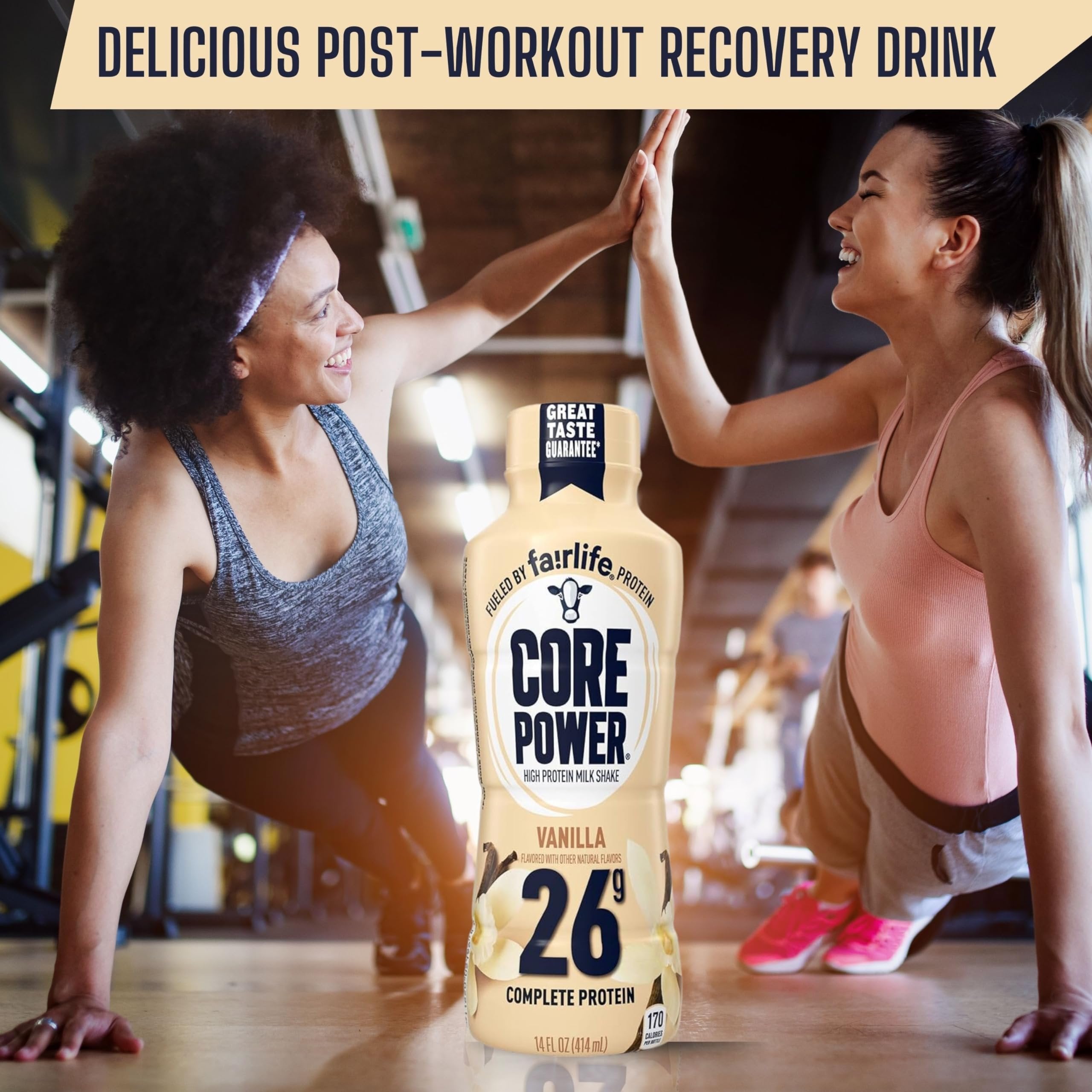 Fairlife Core Power 26g Complete Protein Vanilla Milk Shake Drink for Workout Recovery - Kosher - 14 oz (12 Pack) with Keychain