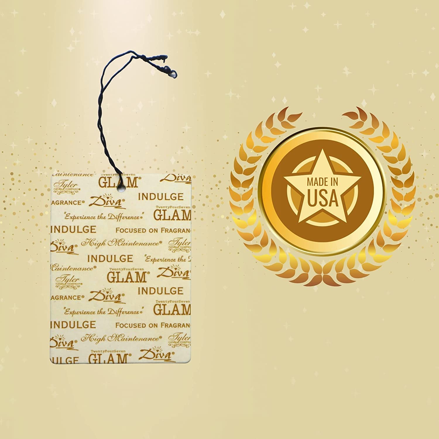 Tyler Candle Company AutoGlam Icon Scented Car Air Fresheners - Luxurious Sandalwood Scented Hanging Sandalwood Air Freshener for Fresh Car Scent and Car Decor - Pack of 3