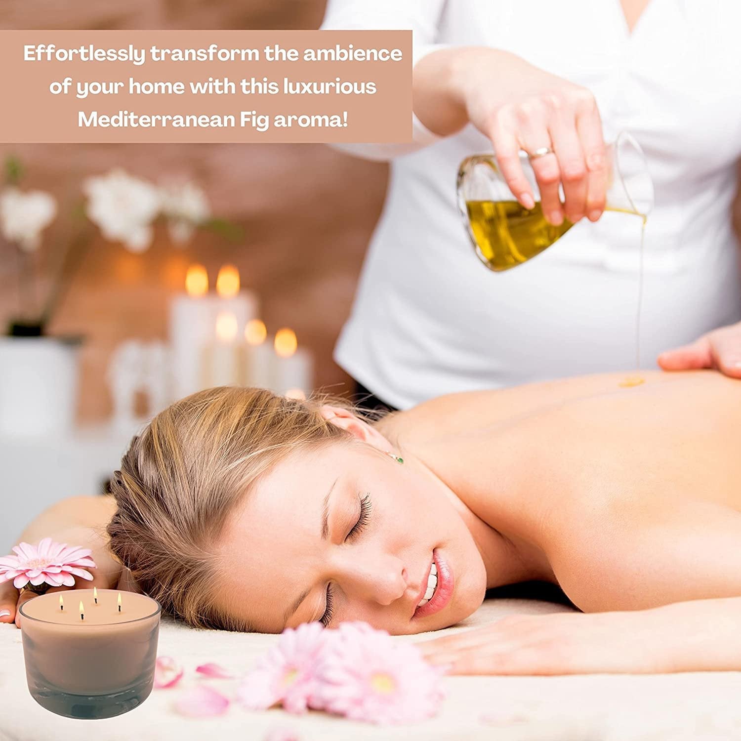 Tyler Candle Company 40 oz Mediterranean Fig Scented Candle | 4 Wick Large Candle | 220 Hr Burn | Decorative Candles | Home Decor Gift for Women & Men w Worldwide Nutrition Multi Purpose Key Chain