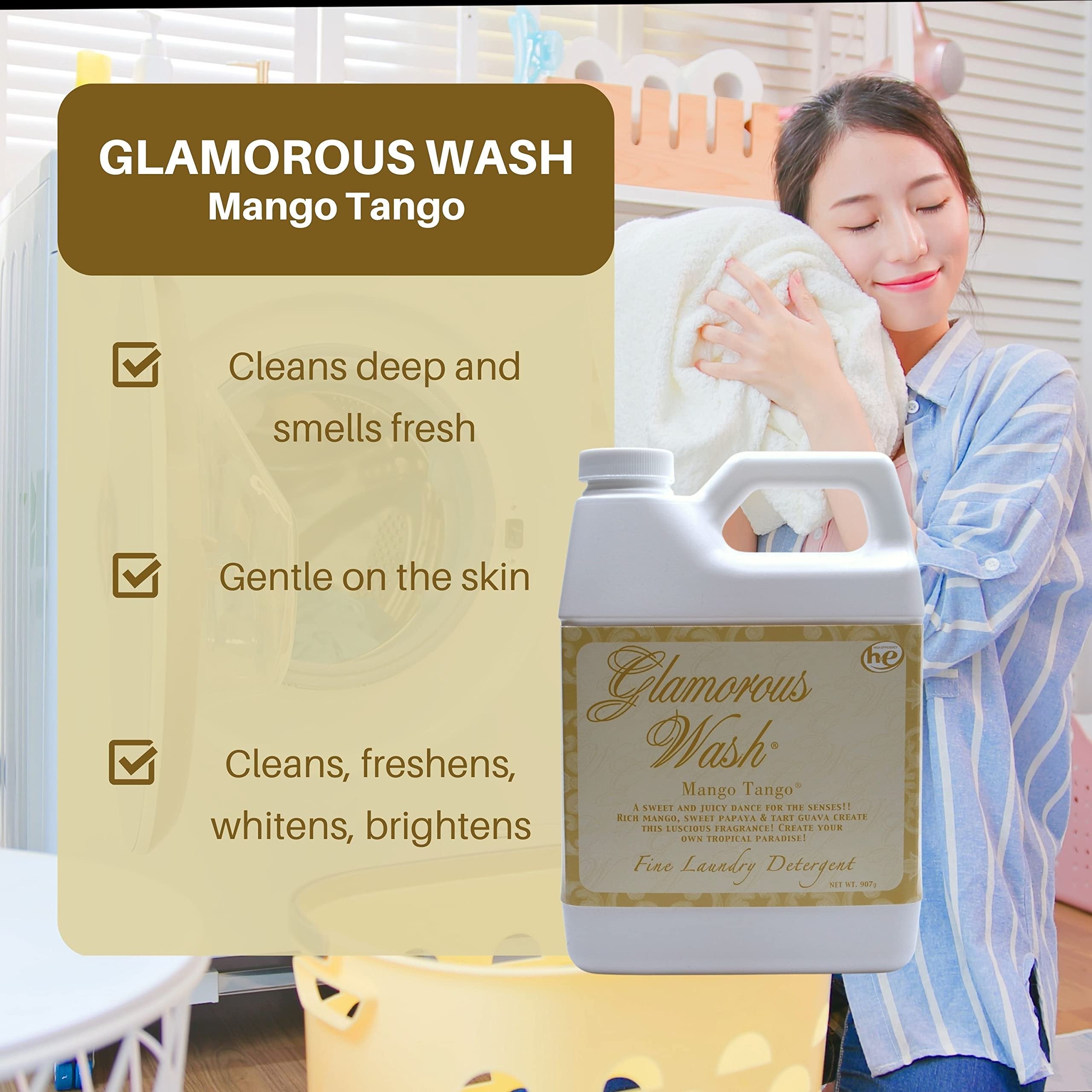 Tyler Candle Company Glamorous Wash Mango Tango Laundry Detergent - Luxury Liquid Laundry Detergent - Hand and Machine Washable - 32 oz (907 g) with Worldwide Nutrition Multi Purpose Key Chain