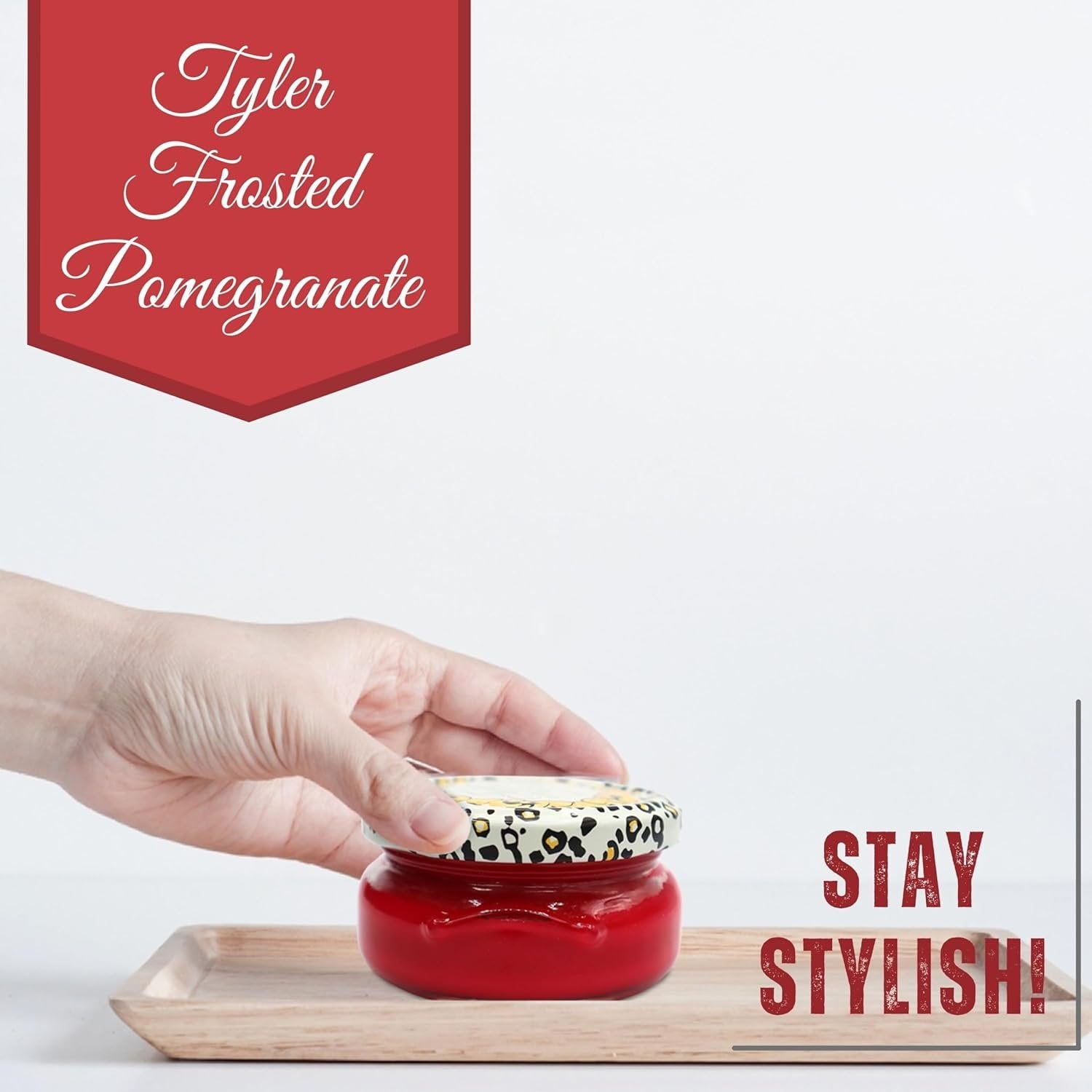 Tyler Candle Company Frosted Pomegranate Scented Candles - 3.4 oz - Burn Time Up to 25hrs