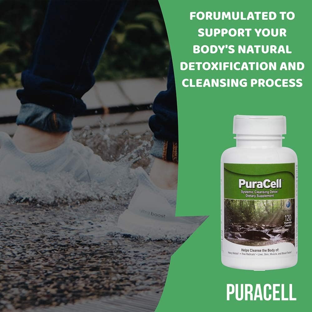PuraCell Detox Maximum Strength Cleanse Supplement | Powerful, Fast Acting Natural Detoxifier Blend by World Nutrition Helps Reduce Toxic Buildup in Liver & Kidneys, Remove Mycotoxins (120 Count)