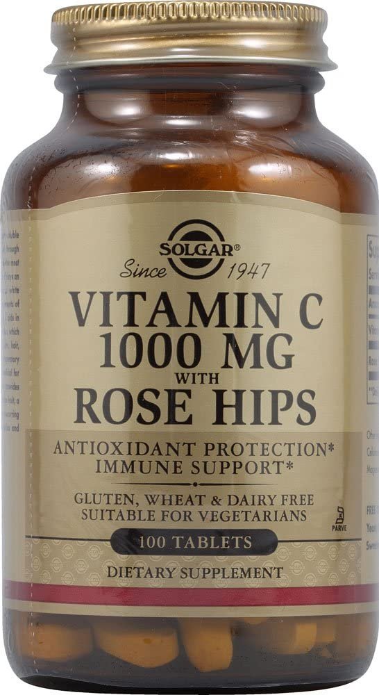Solgar Vitamin C with Rose Hips, 1000 mg, 100 Tabs