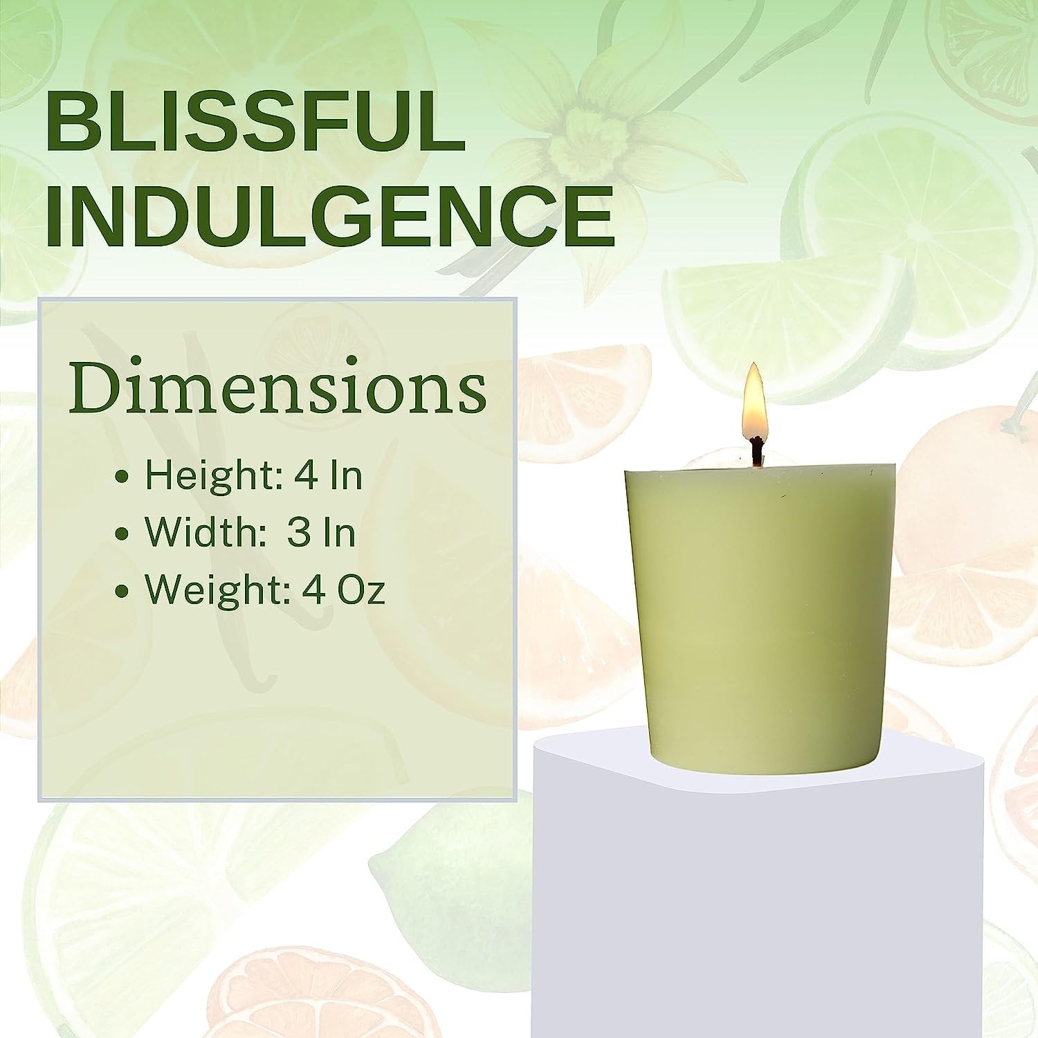 Tyler Candle Company Limelight Votive Candles - Luxury Scented Candle with Essential Oils - 4 Pack of 2 oz Small Candles with 15 Hour Burn Time Each - with Bonus Key Chain