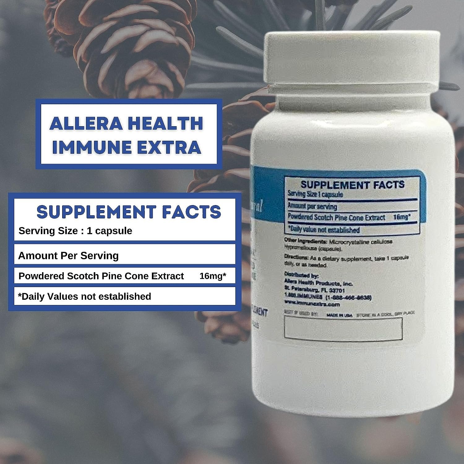 Allera Health Product - Immune Extra - 30 Count - May Support Immune Health - Cold & Flu - Pine Cone Extract - Proligna